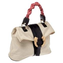 Bvlgari Multicolor Canvas And Leather Leoni Top Handle Bag