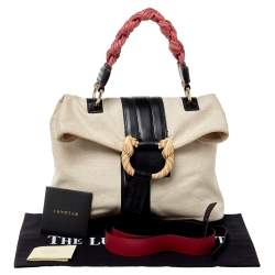 Bvlgari Multicolor Canvas And Leather Leoni Top Handle Bag