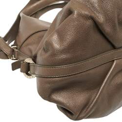 Bvlgari Dark Beige Leather Chandra Hobo