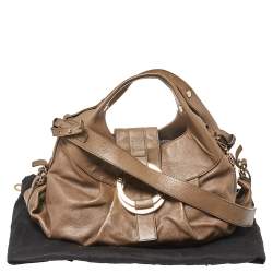 Bvlgari Dark Beige Leather Chandra Hobo