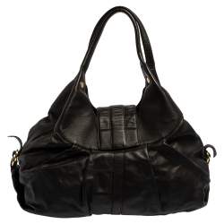 Pre Owned Bvlgari Black Leather Chandra Hobo