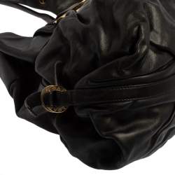 Pre Owned Bvlgari Black Leather Chandra Hobo