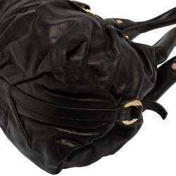 Pre Owned Bvlgari Black Leather Chandra Hobo