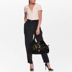 Pre Owned Bvlgari Black Leather Chandra Hobo