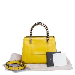 مملوكة مسبقًا Bvlgari Yellow Leather Scaglie Serpenti Satchel
