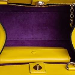 مملوكة مسبقًا Bvlgari Yellow Leather Scaglie Serpenti Satchel
