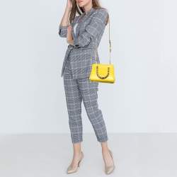 مملوكة مسبقًا Bvlgari Yellow Leather Scaglie Serpenti Satchel