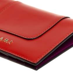 Pre Owned Bvlgari Orange Leather Serpenti Forever Card Holder