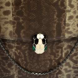 Bvlgari Grey Karung Large Serpenti Forever Shoulder Bag 