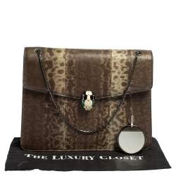 Bvlgari Grey Karung Large Serpenti Forever Shoulder Bag 