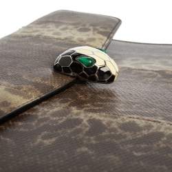Bvlgari Grey Karung Large Serpenti Forever Shoulder Bag 