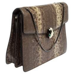 Bvlgari Grey Karung Large Serpenti Forever Shoulder Bag 