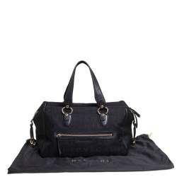 Bvlgari Black Logo Mania Canvas and Leather Boston Duffel Bag