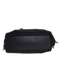Bvlgari Black Logo Mania Canvas and Leather Boston Duffel Bag