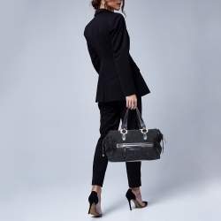 Bvlgari Black Logo Mania Canvas and Leather Boston Duffel Bag