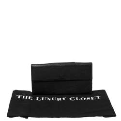 Bvlgari Black Logo Mania Canvas and Leather Flap Continental Wallet