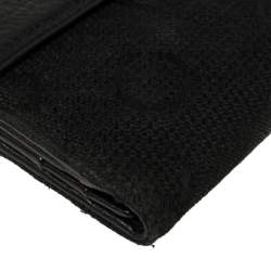 Bvlgari Black Logo Mania Canvas and Leather Flap Continental Wallet