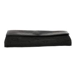 Bvlgari Black Logo Mania Canvas and Leather Flap Continental Wallet