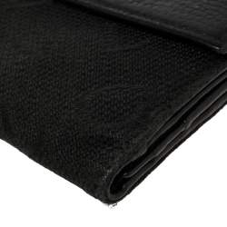 Bvlgari Black Logo Mania Canvas and Leather Flap Continental Wallet