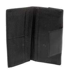 Bvlgari Black Logo Mania Canvas and Leather Flap Continental Wallet