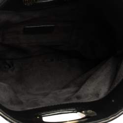 Pre Owned Bvlgari Black Leather and Python Leoni Lion Head Flap Clutch