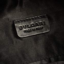 Pre Owned Bvlgari Black Leather and Python Leoni Lion Head Flap Clutch