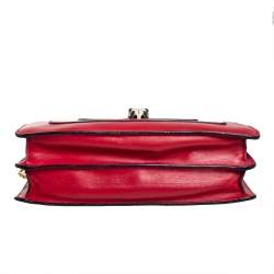 Bvlgari Red Leather Medium Serpenti Forever Shoulder Bag