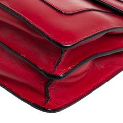 Bvlgari Red Leather Medium Serpenti Forever Shoulder Bag