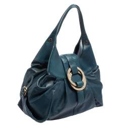 Pre Owned Bvlgari Teal Leather Chandra Hobo