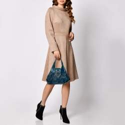 Pre Owned Bvlgari Teal Leather Chandra Hobo