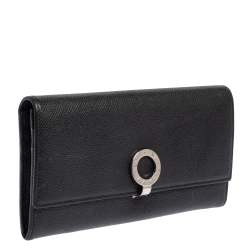 Pre Owned Bvlgari Black Leather Bvlgari Bvlgari Continental Wallet