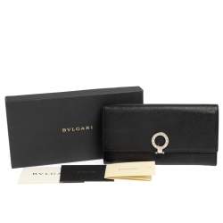 Pre Owned Bvlgari Black Leather Bvlgari Bvlgari Continental Wallet