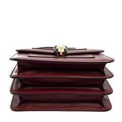 Bvlgari Burgundy Leather Serpenti Forever Top Handle Bag