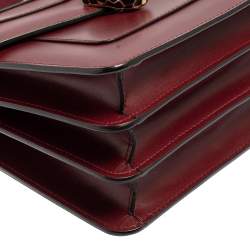 Bvlgari Burgundy Leather Serpenti Forever Top Handle Bag