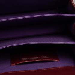 Bvlgari Burgundy Leather Serpenti Forever Top Handle Bag