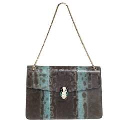 Bvlgari Green Karung Medium Serpenti Forever Shoulder Bag