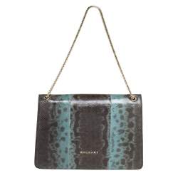Bvlgari Green Karung Medium Serpenti Forever Shoulder Bag