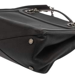 Pre Owned Bvlgari Black Leather Chain Tote