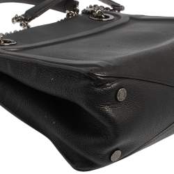 Pre Owned Bvlgari Black Leather Chain Tote