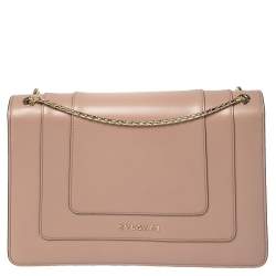 Bvlgari Beige Leather Medium Serpenti Forever Shoulder Bag