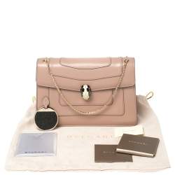 Bvlgari Beige Leather Medium Serpenti Forever Shoulder Bag