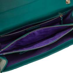 Pre Owned Bvlgari Green Leather Serpenti Forever Flap Shoulder Bag