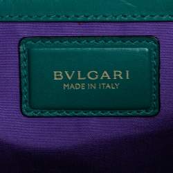 Pre Owned Bvlgari Green Leather Serpenti Forever Flap Shoulder Bag