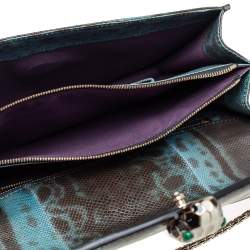 Pre Owned Bvlgari Green Karung Medium Serpenti Forever Shoulder Bag