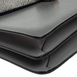 Pre Owned حقيبة كتف بلغاري فوريفر جلد ستينغراى رصاصي متوسطة