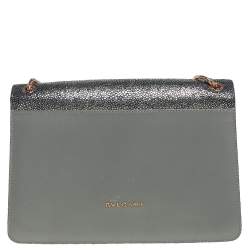 Pre Owned حقيبة كتف بلغاري فوريفر جلد ستينغراى رصاصي متوسطة