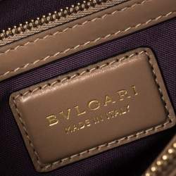 مملوكة مسبقًا حقيبة كتف بلغاري سربنتي فورفر متوسطة جلد بيج داكنة