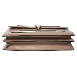 مملوكة مسبقًا حقيبة كتف بلغاري سربنتي فورفر متوسطة جلد بيج داكنة