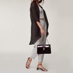 Bvlgari Plum Patent Leather Medium Serpenti Forever Shoulder Bag