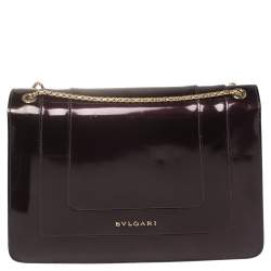 Bvlgari Plum Patent Leather Medium Serpenti Forever Shoulder Bag